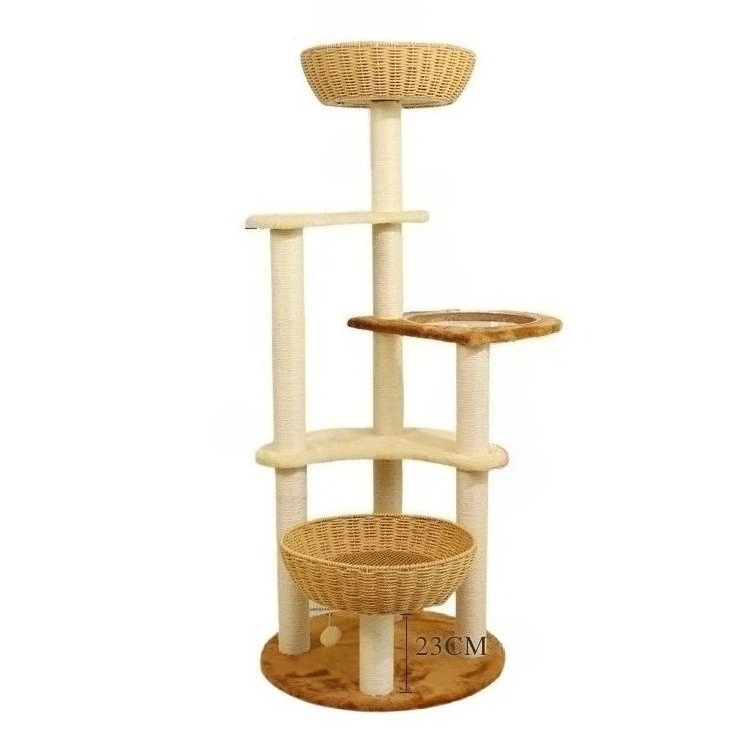 Árbol para gatos con cama integrada, plataforma alta y rascador sisal - imagen 4