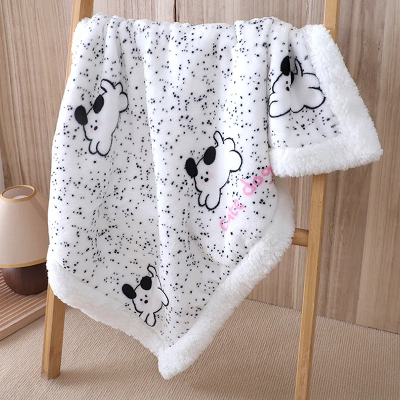 Manta doble de lana para perros, manta para mascotas con bonito patrón para gatos, perros, cómoda funda para dormir para perros, manta para cachorros, suministros para mascotas - imagen 4