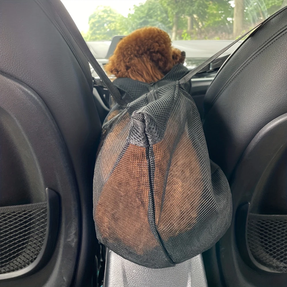 Bolsa de transporte para perros de malla suave duradera, bolsa portátil transpirable de verano para mascotas, perros pequeños, Punny, gatos, viajes al aire libre, transporte de salida - imagen 5