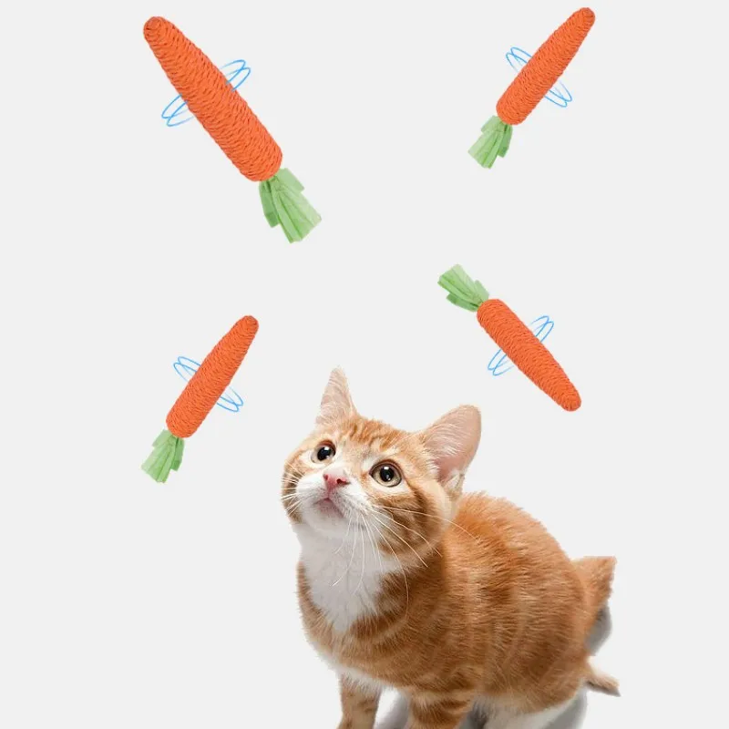 Juguetes para perros y zanahorias, palos de Sisal para gatos, limpieza de dientes, juguete interactivo para gatitos, suministros para mascotas - imagen 3