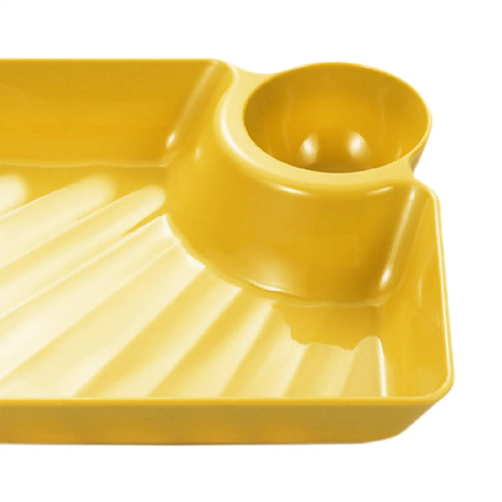 4 Pieces Dumpling Plate with Dipping Saucer Serving Plates Snack Plate for Celebrations Noodles Fries Chips Chicken Nuggets