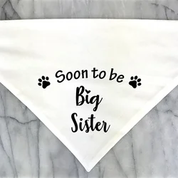 Bandana para perro – Anuncio de embarazo blanco y negro