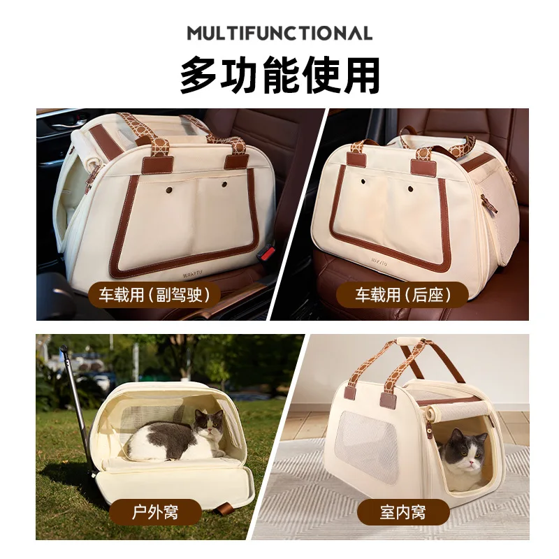 Bolsa cama transporte perros y gatos asiento trasero – Cálido invierno - imagen 2