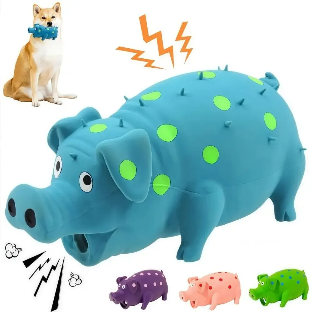 Juguete dental de goma natural para perros en forma de cerdito - imagen 4