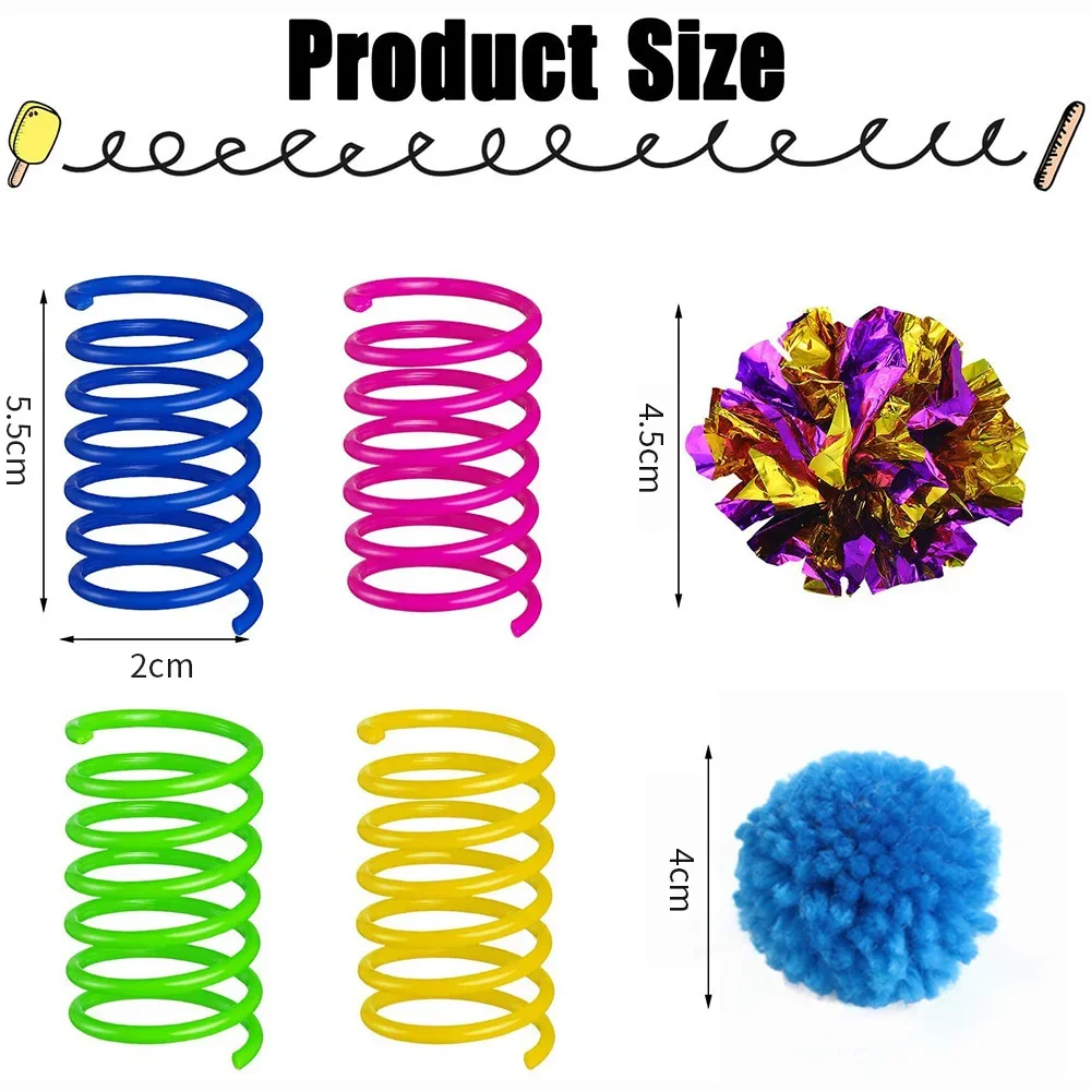 Juego de bolas de pelo de papel de primavera para gato, juguete interactivo para gato, productos para mascotas, accesorios para mascotas, 14 paquetes - imagen 2