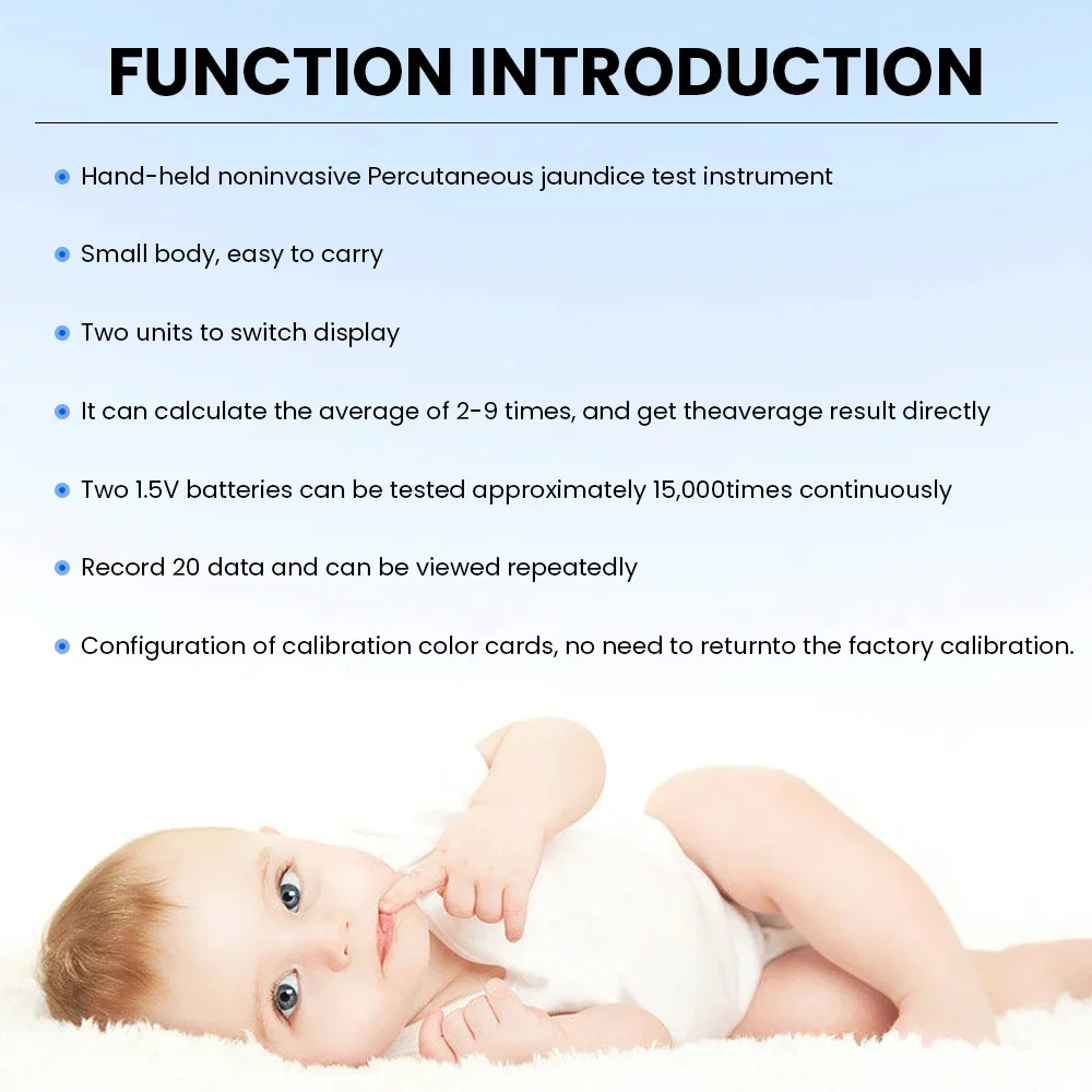 Medidor de ictericia neonatal Detector de ictericia para bebés NICU o pesebre de recién nacidos Bilirubinómetro transcutáneo Medidor de bilirrubina - imagen 3