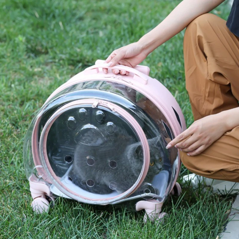 Transportín portátil para gatos, Mini transportador de viaje para gatos, cachorros al aire libre, gatitos, mascotas, mochila transparente, productos transportadores para gatitos y mascotas - imagen 2