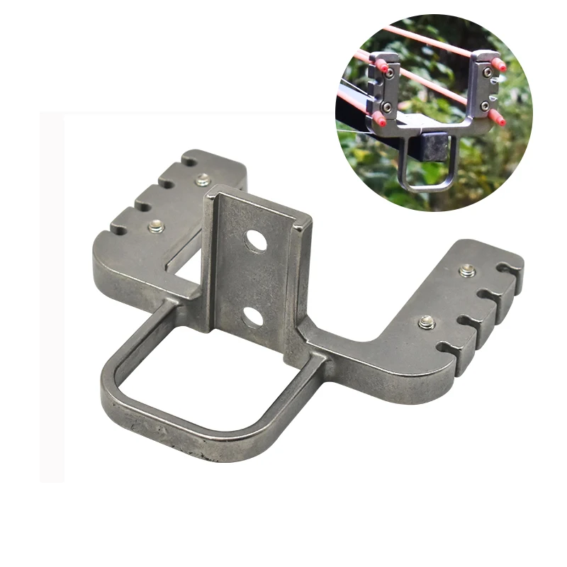 Tirachinas largo, cabeza de arco especial, cabestrillo de Metal, cabeza de arco retráctil, accesorios de tirachinas de caza, piezas de tirachinas DIY