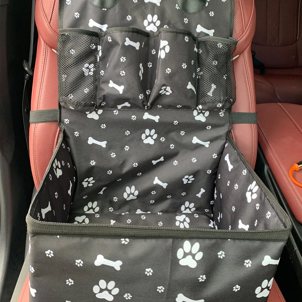 Asiento de coche para perros con bolsillos de almacenamiento, asiento delantero de coche duradero a prueba de arañazos para perros pequeños y medianos - imagen 5