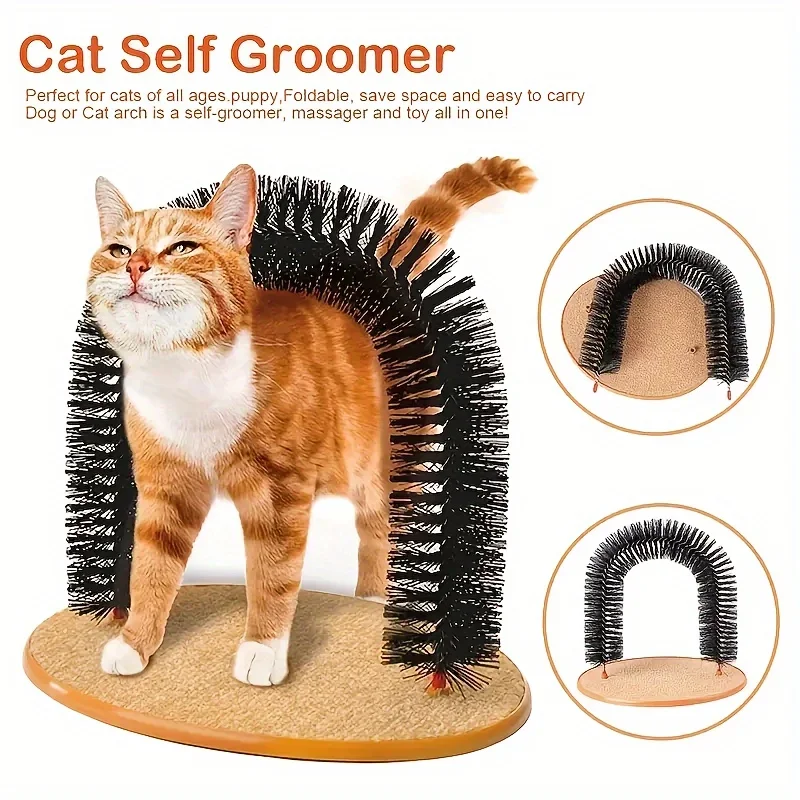 1 cepillo de belleza y juguete con garrapatas que los gatos no se pueden resistir - Cat Arch Self Groomer Pamper tu gato con un cepillo de masaje y belleza - imagen 3