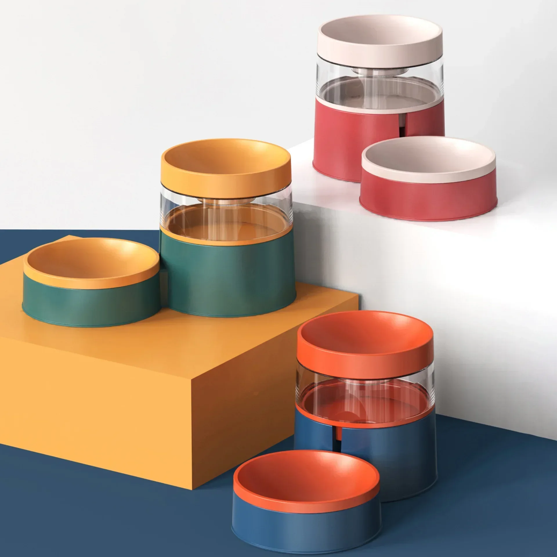 Nuevo Alimentador automático, cuenco para mascotas, protección del cuello, dispensador de agua, cuenco para gatos, agua, comida, lavabo de comida para perros de doble uso - imagen 2