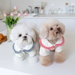 Abrigo bordado para perros y gatos – Algodón cálido para otoño e invierno