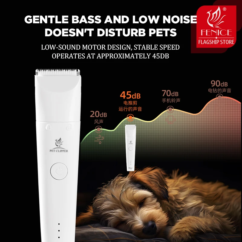 Fenice-cortadora de pelo eléctrica 4 en 1 con 4 cuchillas, cortaúñas para mascotas, amoladora de uñas, máquina cortadora profesional - imagen 5