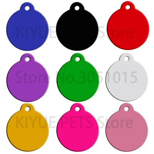 Placa colgante para identificación de mascotas, accesorio para llaveros de Collar redondo, etiqueta Para Nombre de cachorro y gato, venta al por mayor, 100 piezas - imagen 4