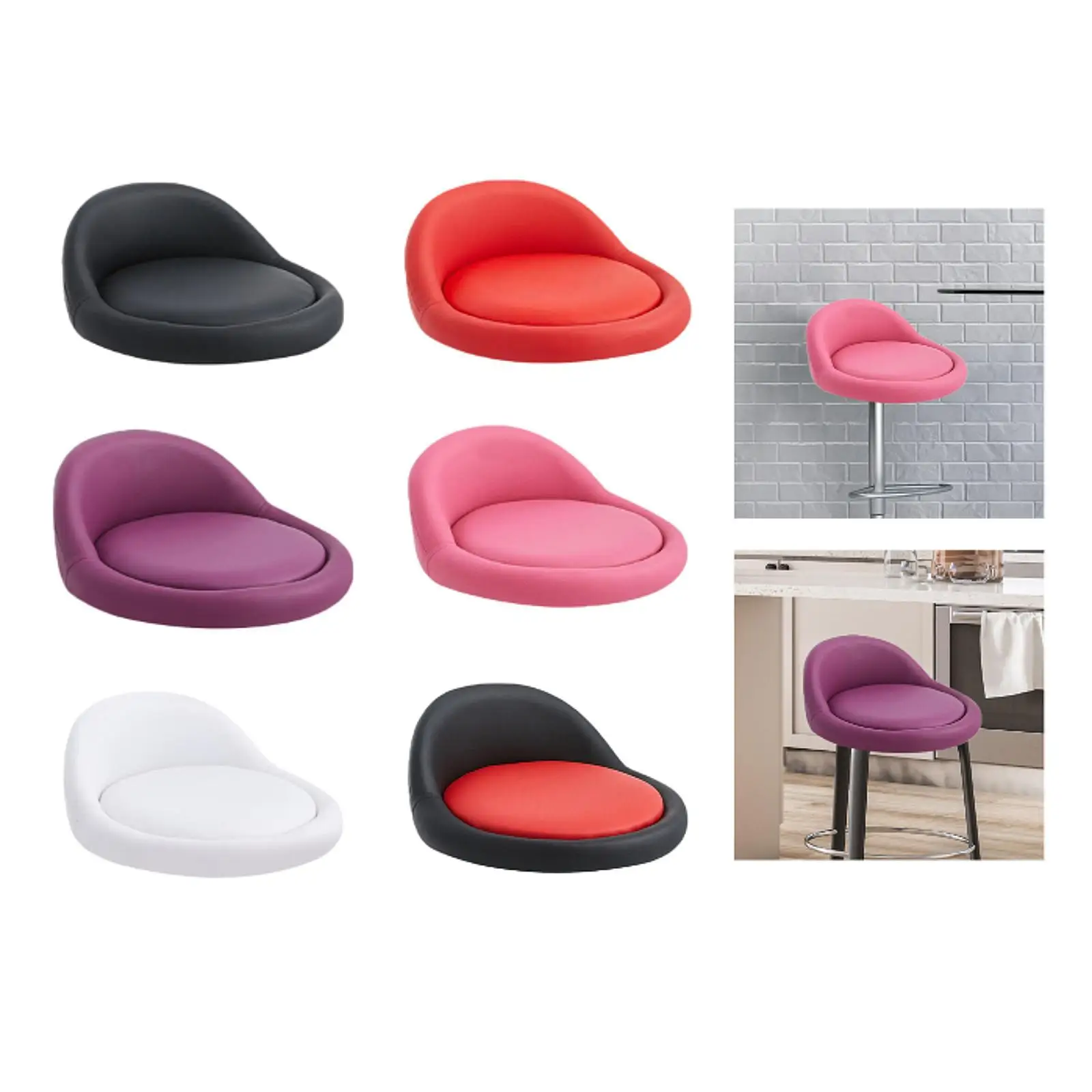 Taburete de cocina redondo con respaldo bajo para un asiento cómodo