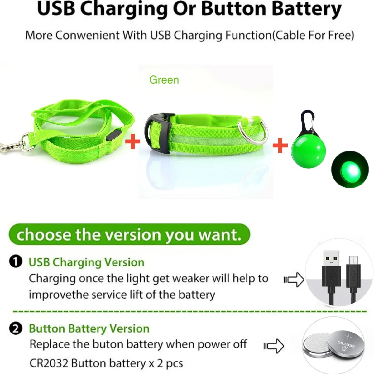 Collar LED en uso nocturno - Seguridad en paseos