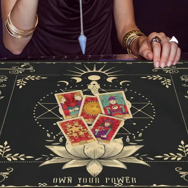 Mantel de astrología para decoración de habitación, suministros de Altar, tapete de Tarot, péndulo, 75x75cm - imagen 3