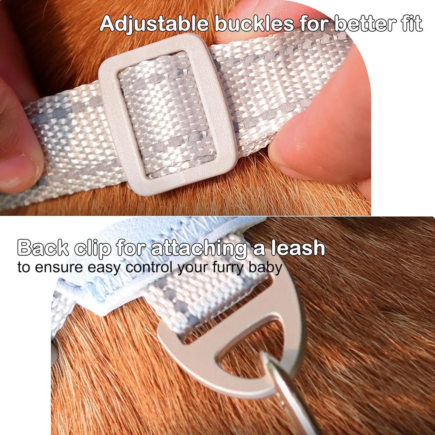 Juego de arnés reflectante para perros, chaleco de malla transpirable en forma de X para perros pequeños y medianos, equipo ajustable para exteriores - imagen 4