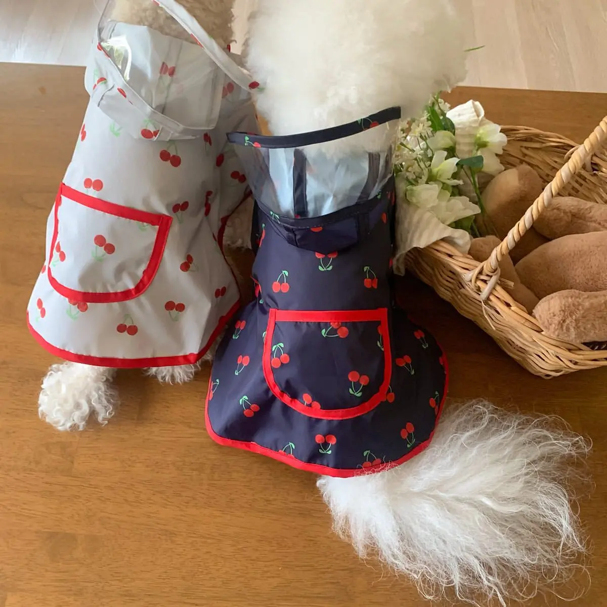 Chubasquero a prueba de salpicaduras para perros y gatos, ropa de bolsillo a prueba de lluvia para mascotas, ropa para perros pequeños, primavera - imagen 2