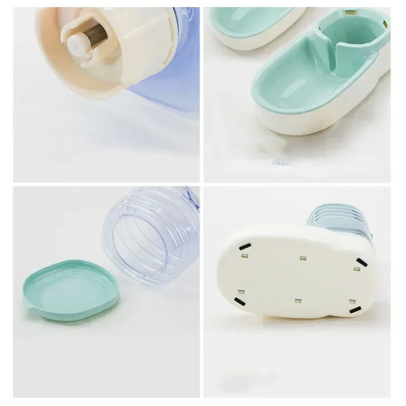 Comedero grande de agua y juego para mascotas, cuencos medianos para perros pequeños, juego dispensador de alimentos automático por gravedad, diseño de bebedero doble para gatos - imagen 4