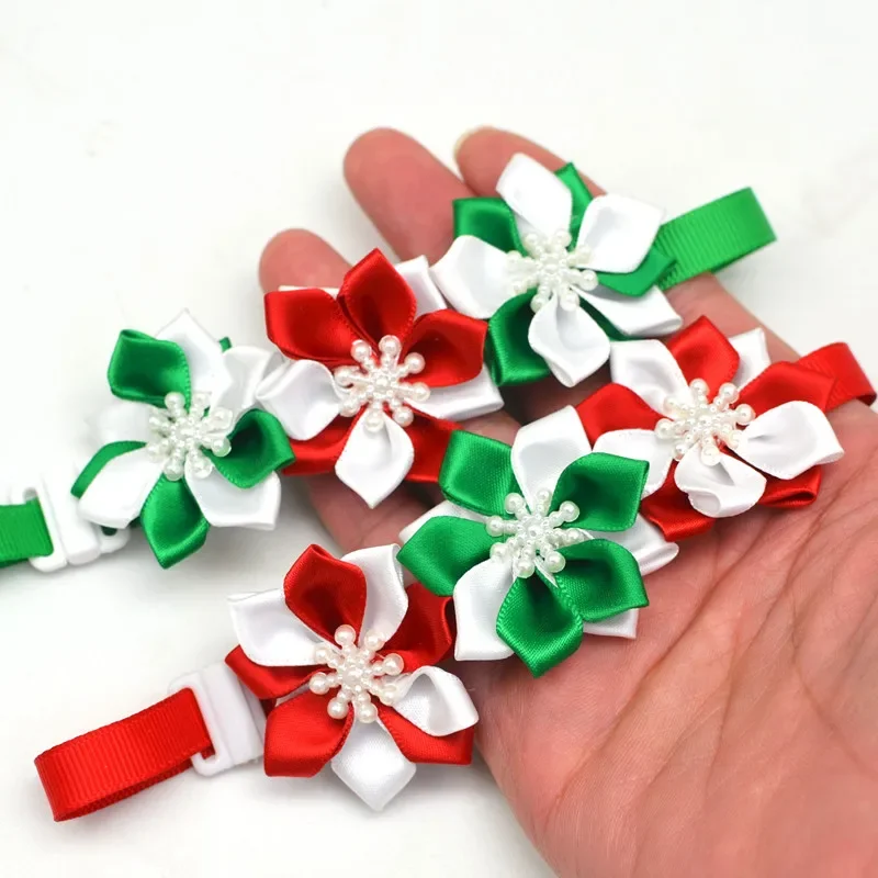 Lazos navideños para perros y gatos – Pack 30 piezas en rojo, verde y blanco - imagen 4