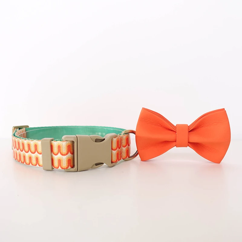 PLATTCO-Juego de Collar de identificación de perro personalizado, Collar de nailon personalizado para perros con placa con etiqueta, grabado gratuito, Pitbull, onda grande, PDC365 - imagen 4