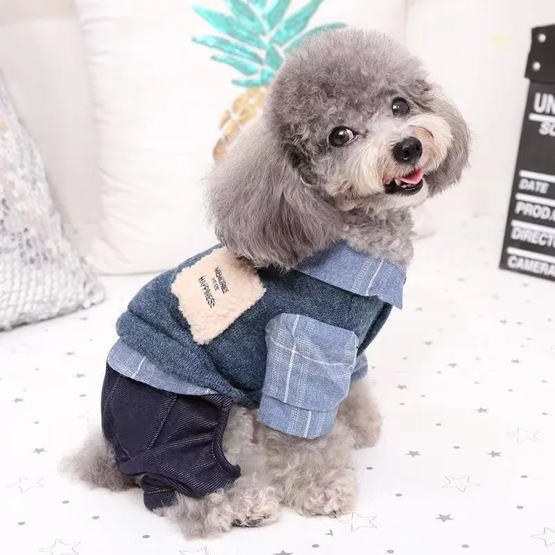 Ropa para perros y cachorros, ropa de otoño e invierno para perros pequeños de Pomerania, ropa de cuatro patas para cachorros, informal, gruesa y cálida - imagen 2