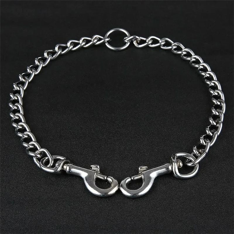 Correa para 2 perros, acoplador doble de acero inoxidable resistente para perros, doble plomo, 2 vías para dos perros de compañía, correa para caminar, cadena de seguridad para perros grandes - imagen 3