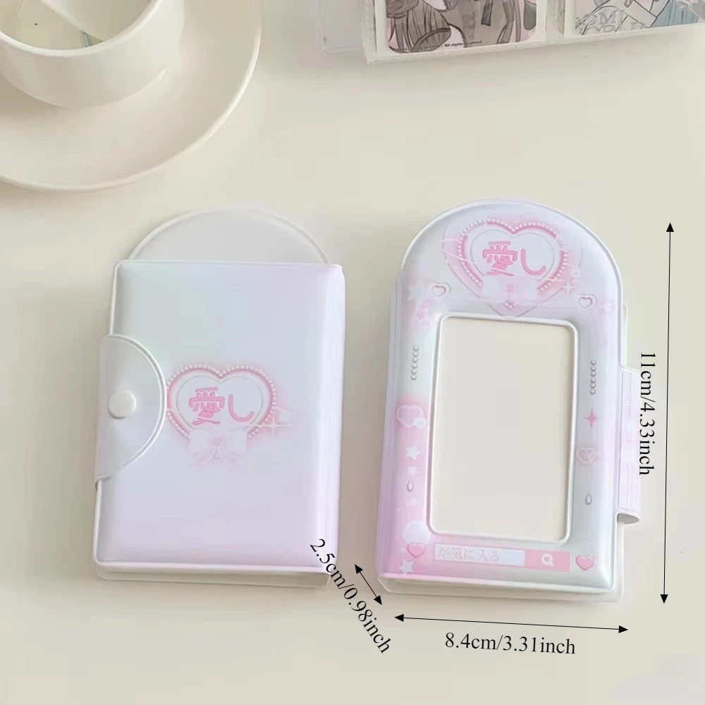 Álbum de fotos de 3 pulgadas con 32 ranuras, libro coleccionista, soporte para sesión fotográfica, tarjetero cuadrado dulce hueco INS, carpeta de tarjetas para álbum de dibujos animados - imagen 2