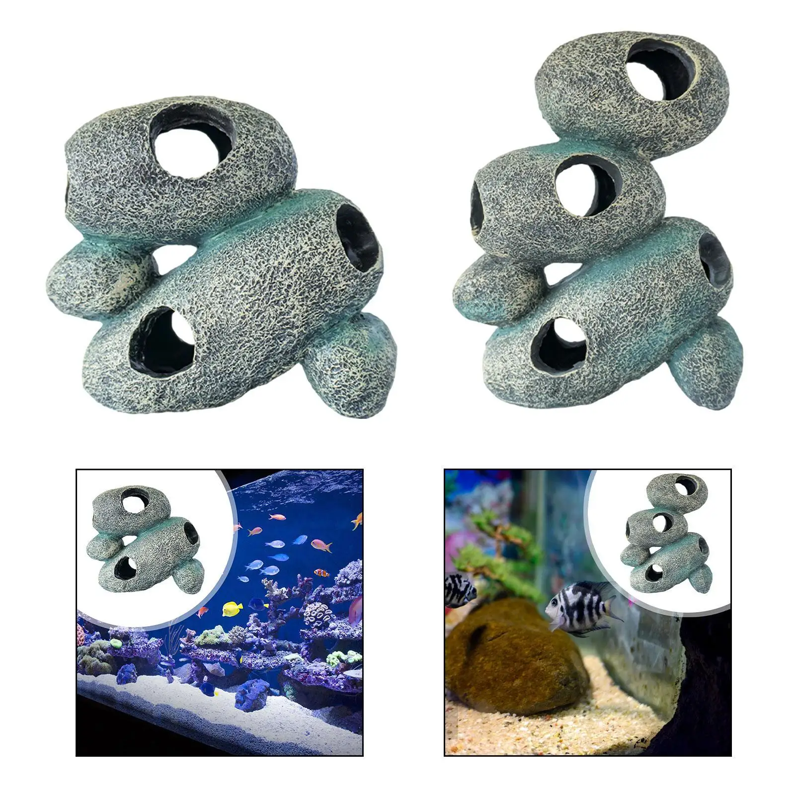 Aquarium Hideaway Rock Artificial Hide Cave for Desktop Living Room Aquarium