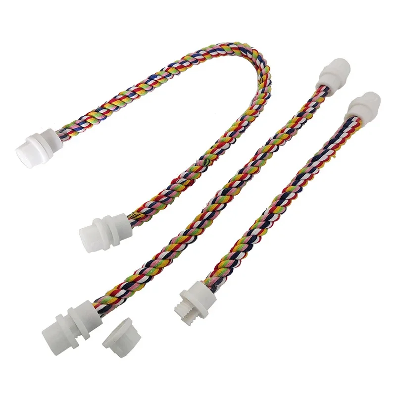 Juguete Molar para pájaros, cuerda de algodón duradera, perchas de pie para loros y mascotas multicolores para cacatúa, jaula para loros, juguete para pájaros y mascotas - imagen 5