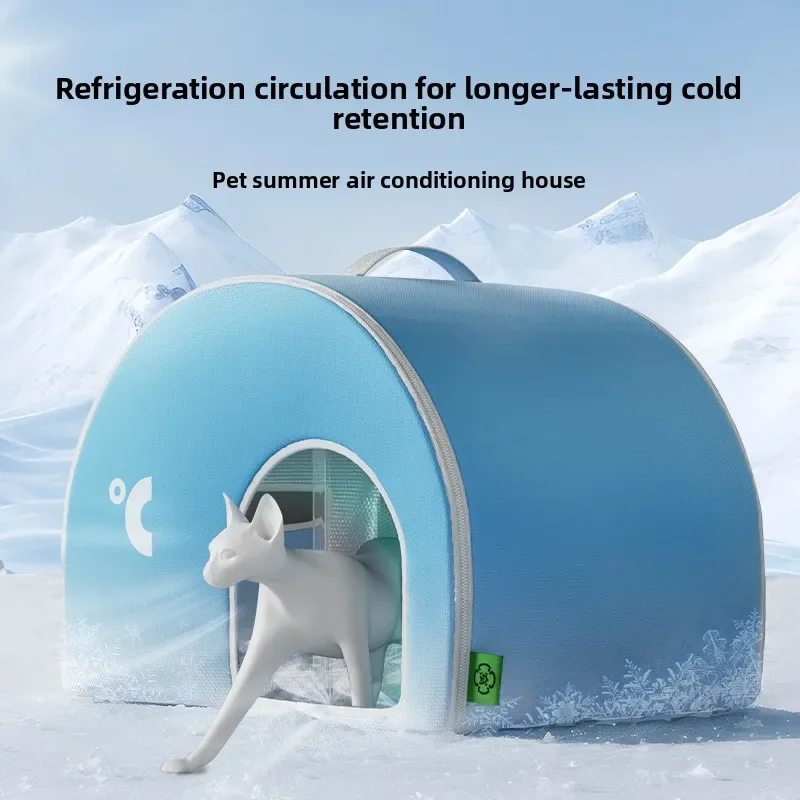 Nueva habitación con aire acondicionado para gatos, artefacto de refrigeración, nido para gatos de verano, nido de hielo, perrera, casa iglú para mascotas, nido, productos para mascotas - imagen 3