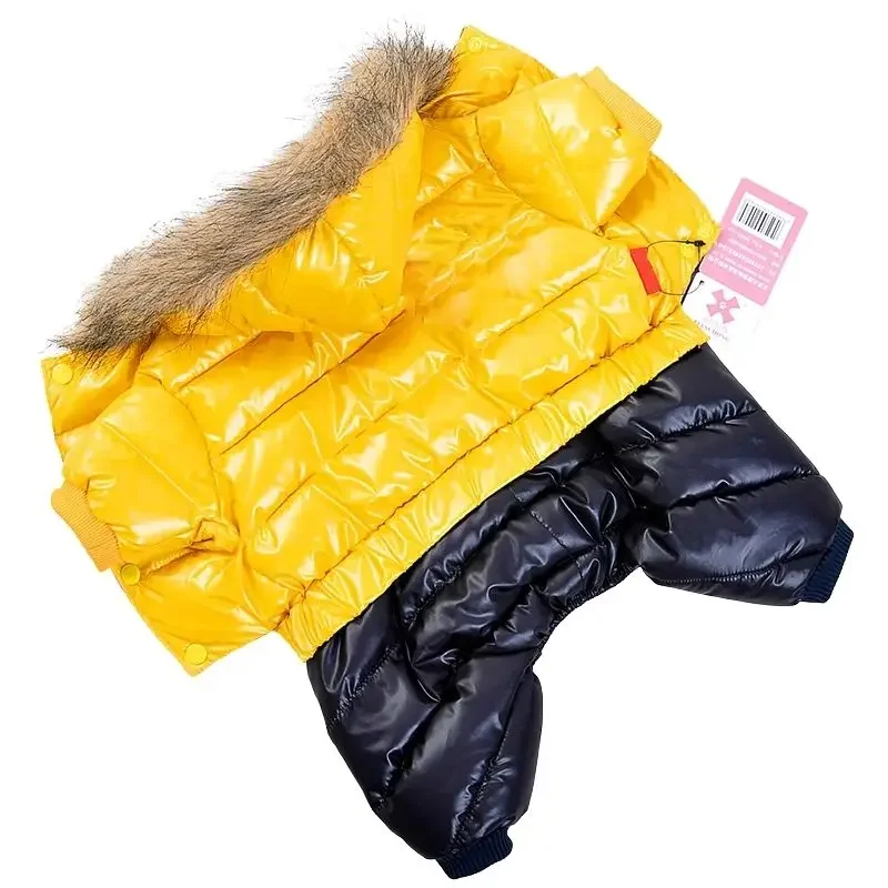 Chaqueta impermeable para perros, mono para perros pequeños, ropa cálida de invierno para mascotas, abrigo suave con capucha para cachorros, trajes de Bulldog - imagen 2