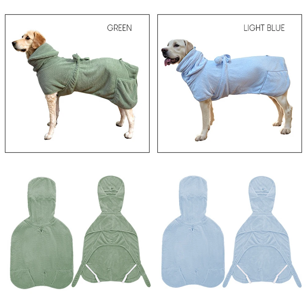 Albornoz para perro, abrigo súper absorbente de secado rápido para perro, albornoz suave y cómodo para perros pequeños, medianos y grandes, abrigo cálido para exteriores - imagen 5