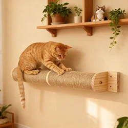 Árbol para gatos multifuncional Unidad de pared para gatos montada en la pared que ahorra espacio Satisfies el rasguño y la escalada de los gatos instincts