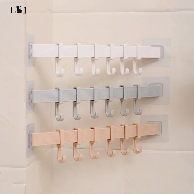 Gancho de almacenamiento de cocina multifunción, armario con 6 ganchos, organizador para el hogar, estante de almacenamiento, despensa, herramientas para el pecho, colgador de toallas, estante para armario - imagen 5