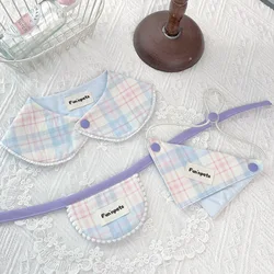 Babero chal a cuadros para perros y gatos – Accesorio suave de peluche