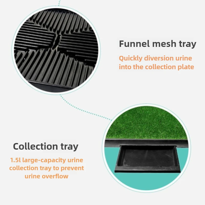 Inodoro para perros con césped, estera para entrenamiento de mascotas, cajón de pañales, esteras para pañales, accesorios de limpieza para perros y cachorros, suministros de productos para mascotas - imagen 4
