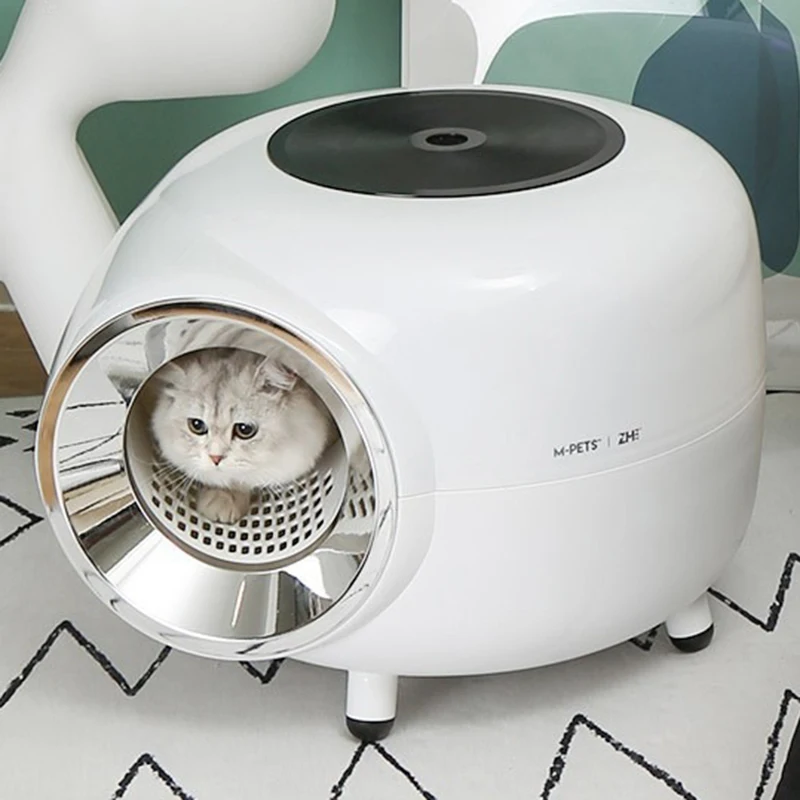 Caja de arena para gatos completamente cerrada, tamaño Extra grande, antisalpicaduras de arena, arenero de entrenamiento, inodoro para gatos, productos para mascotas - imagen 3