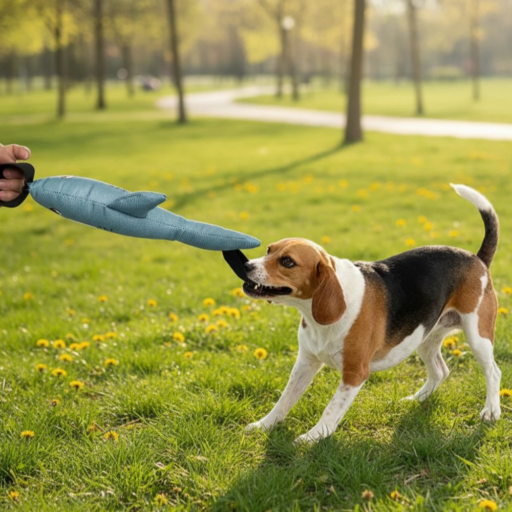 Juguete chirriante para perros en forma de tiburón – duradero - imagen 2