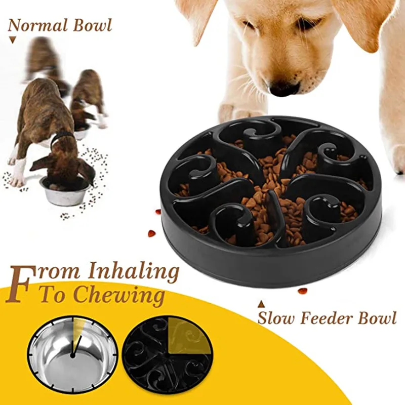 Pet Dog Slow Feeder Bowl Fun Non Slip Anti-Gulping Slower Food Feeding Dishes Eco Dog Bowl for Large Medium Small Dogs Puppy - imagen 3