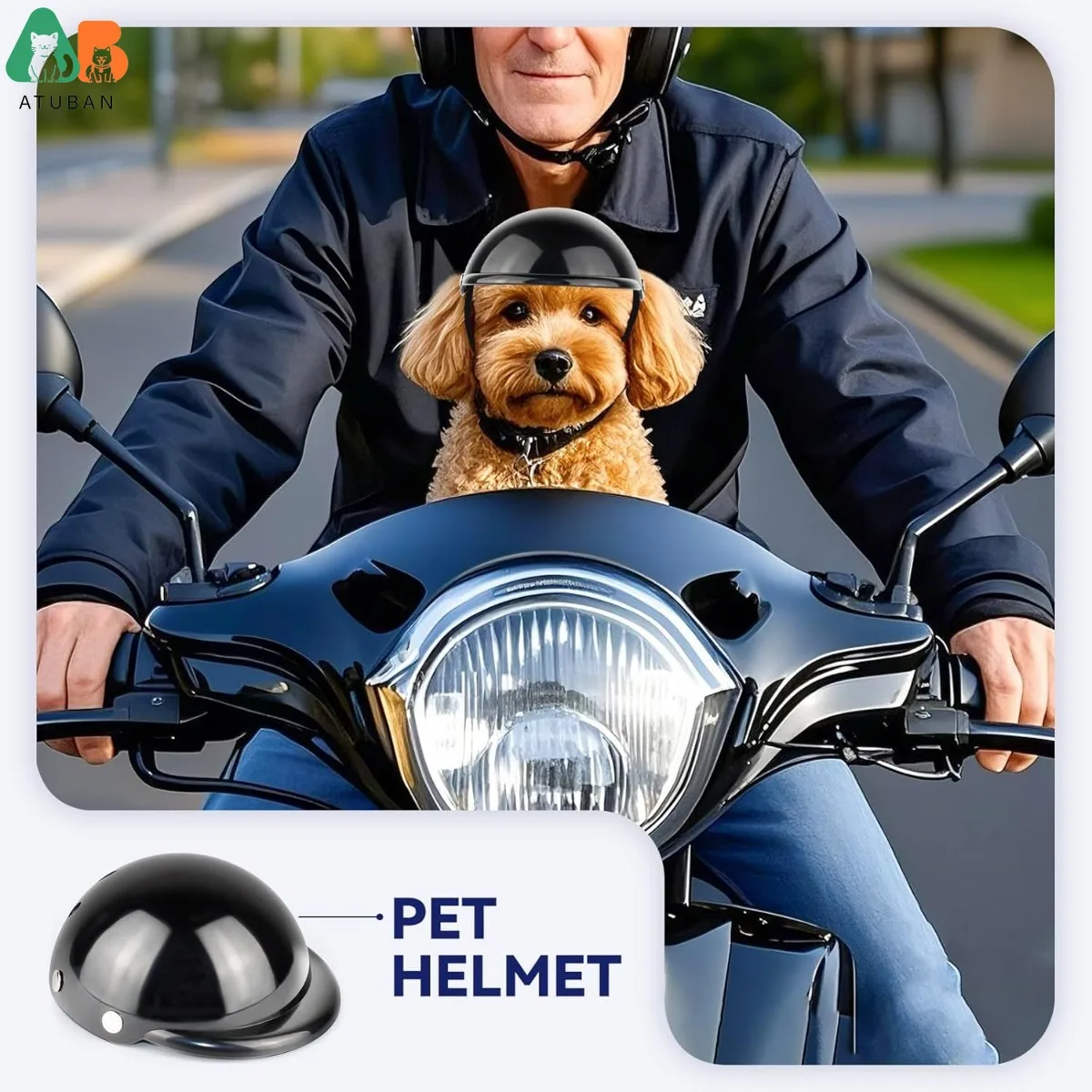 ATUBAN Small Dog Helmet,Dog Motorcycle Helmet,DIY Cat Hat,Dog Crash Helmet for Puppy Head Protection,Doggie Bike Helmet - imagen 3