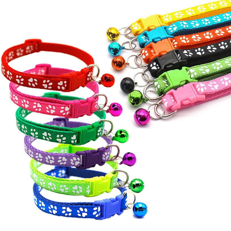 Collar para gatos con campanita multicolor de nylon suave ajustable - imagen 5