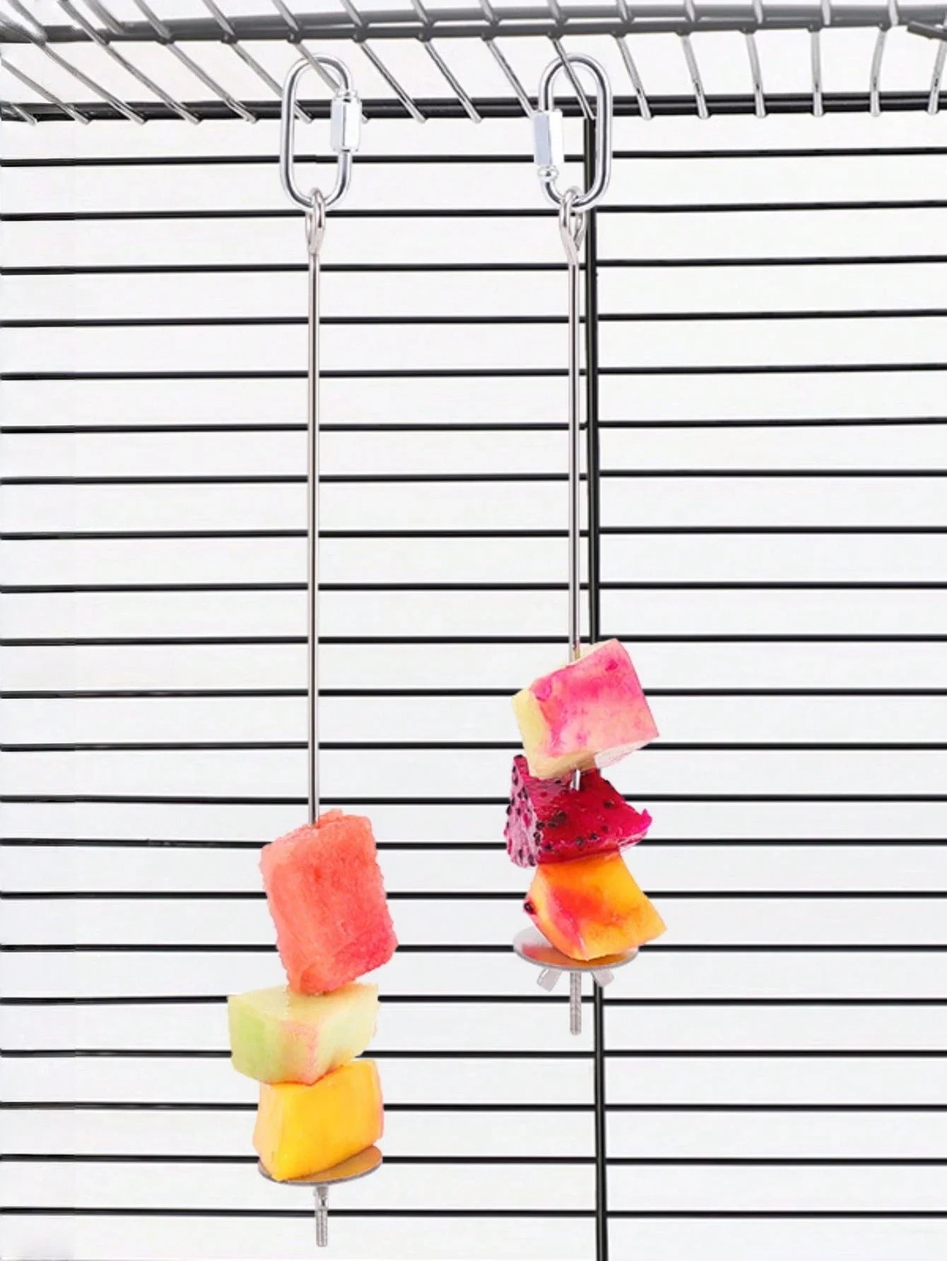 Tenedor fruta acero inoxidable loro – pincho Fruits para jaula - imagen 4
