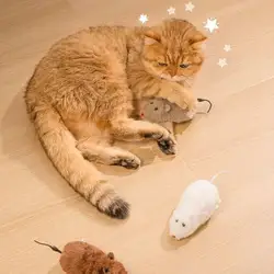 Ratón de peluche interactivo para gatos con cuerda