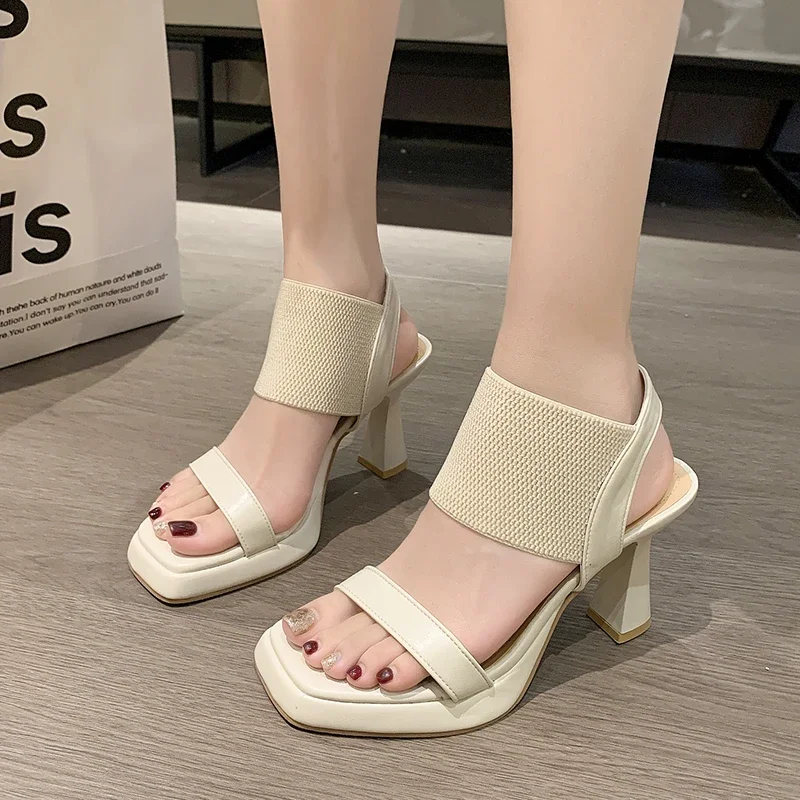 Sandalias de tacón alto para mujer, zapatos hechos a mano de estilo bohemio, cómodos, informales, con plataforma, para verano - imagen 2