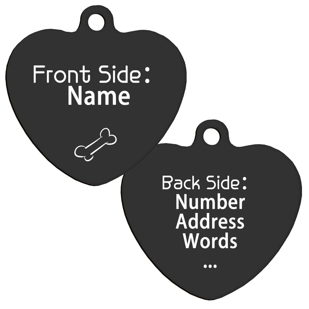 Placa identificativa corazón para perro - resistente y duradera - imagen 5