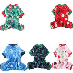 Ropa estampada para perros, disfraz de Navidad de invierno para perros, monos de lana, mono para cachorros, pijamas para perros pequeños, caniche, Pug XS