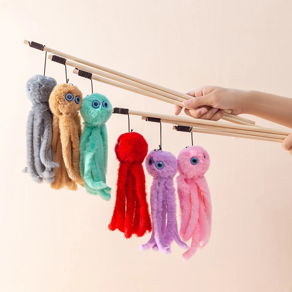 Pulpo de peluche para gatos