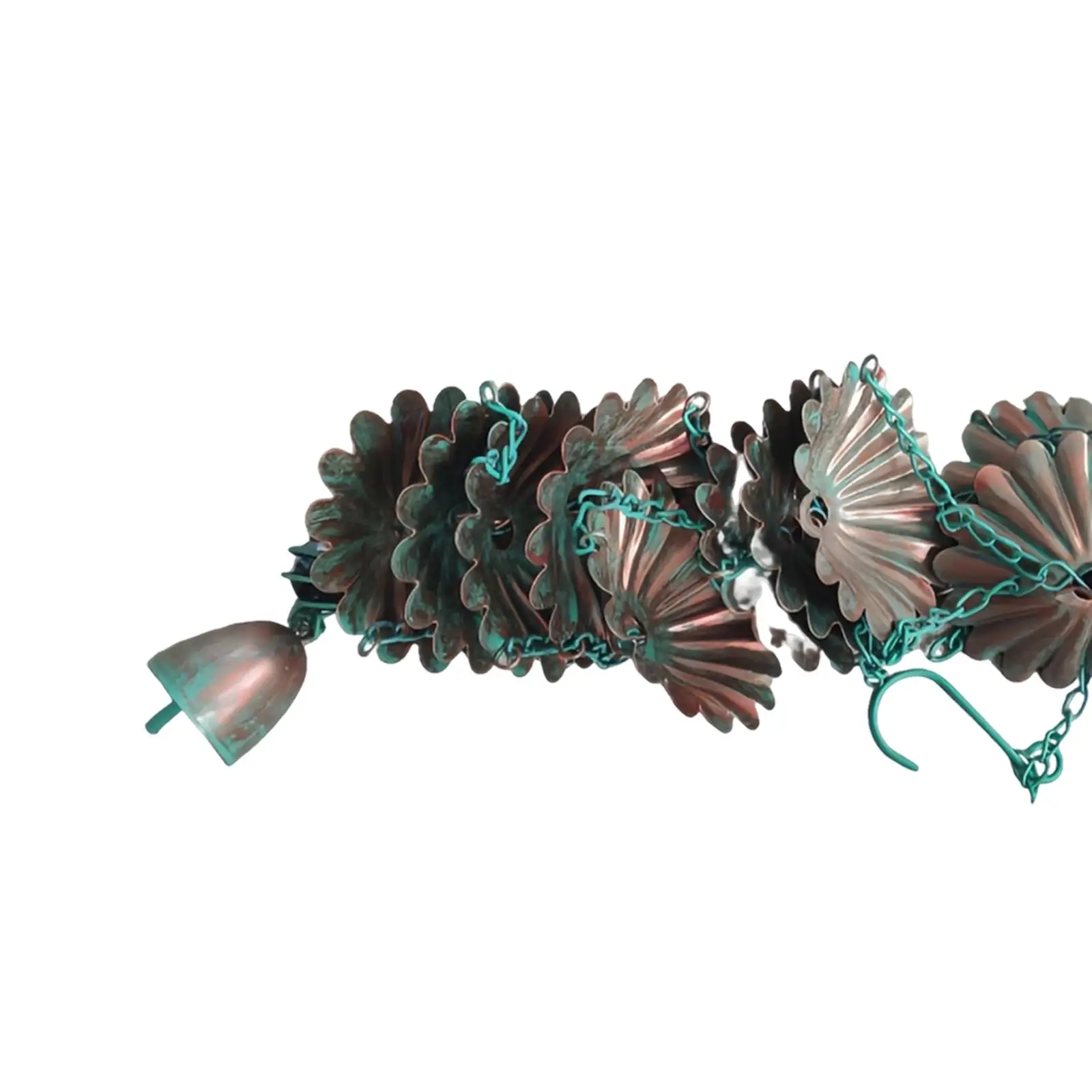 Rain Chain for Gutter with 12 Cups Metal Replacement Downspout for Yard Outside Gazebo Shed Decoration